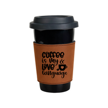 Load image into Gallery viewer, Leatherette Coffee Cup Sleeves Your choice of design
