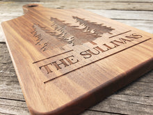 Load image into Gallery viewer, Personalized 13 1/2&quot; x 7&quot; Walnut Paddle Shape Cutting Board
