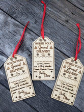 Load image into Gallery viewer, &quot;North Pole Special Delivery&quot; Wooden Gift Tag - Naughty or Nice
